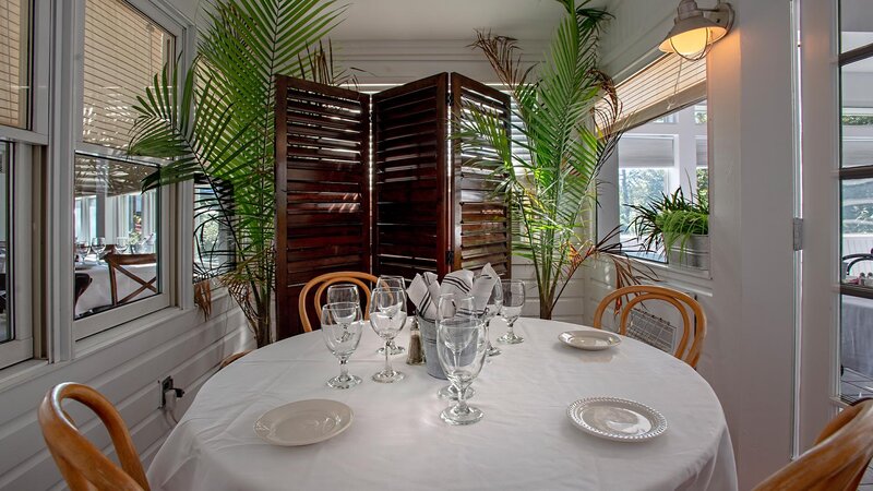 Dining room table set for four